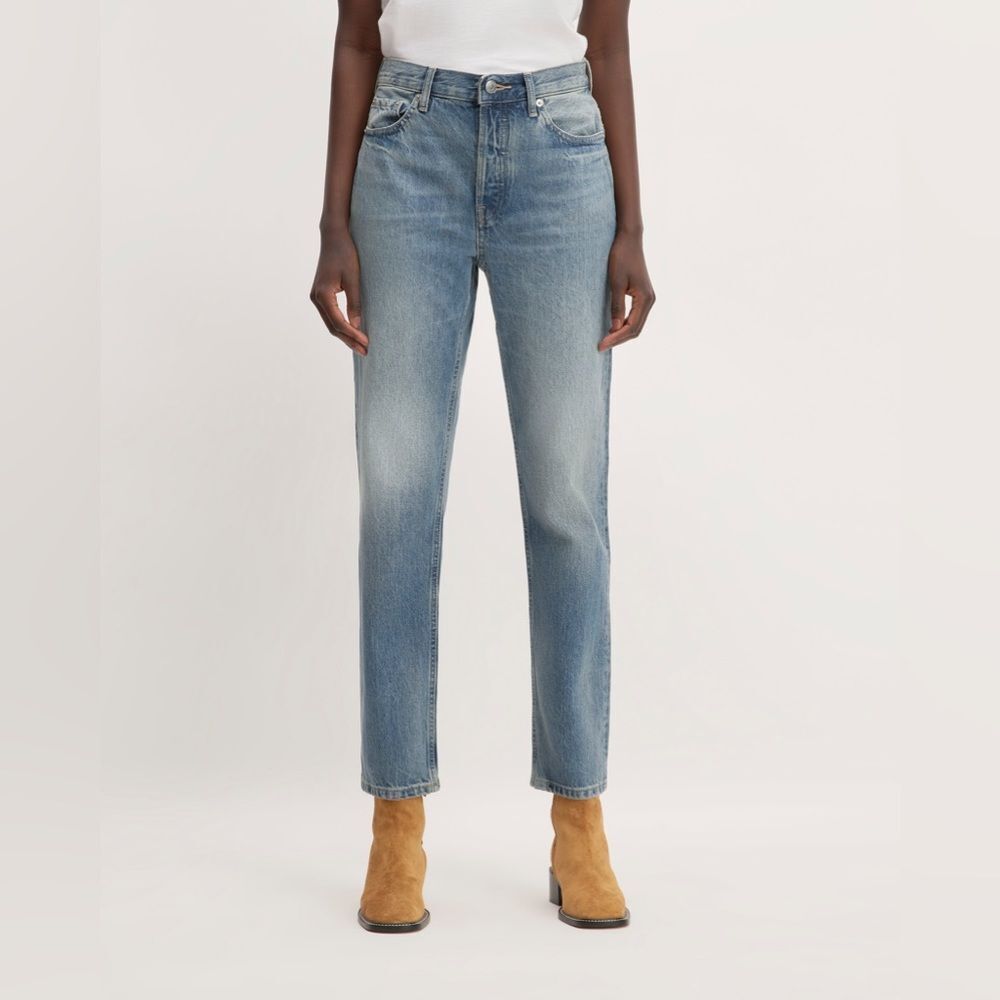 Everlane Denim The 90s Cheeky Jean Vintage Mid Blue Organic Cotton Size 25 Ankle